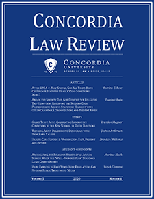 Concordia Law Review - 2020 Journal Cover