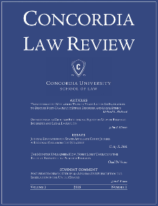 Concordia Law Review - 2016 Journal Cover