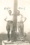 Two men with pole