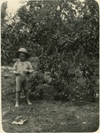Child in front of tree