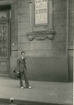 Man in front of theater