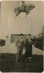 Couple in front of monument