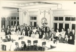 Large group of people at table